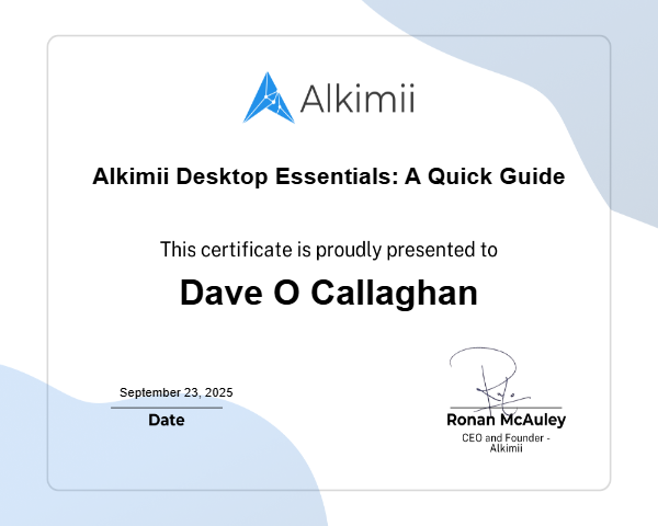 Alkimii Desktop Essentials: A Quick Guide Certificate