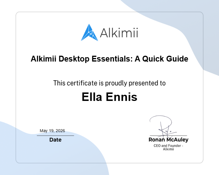 Alkimii Desktop Essentials: A Quick Guide Certificate
