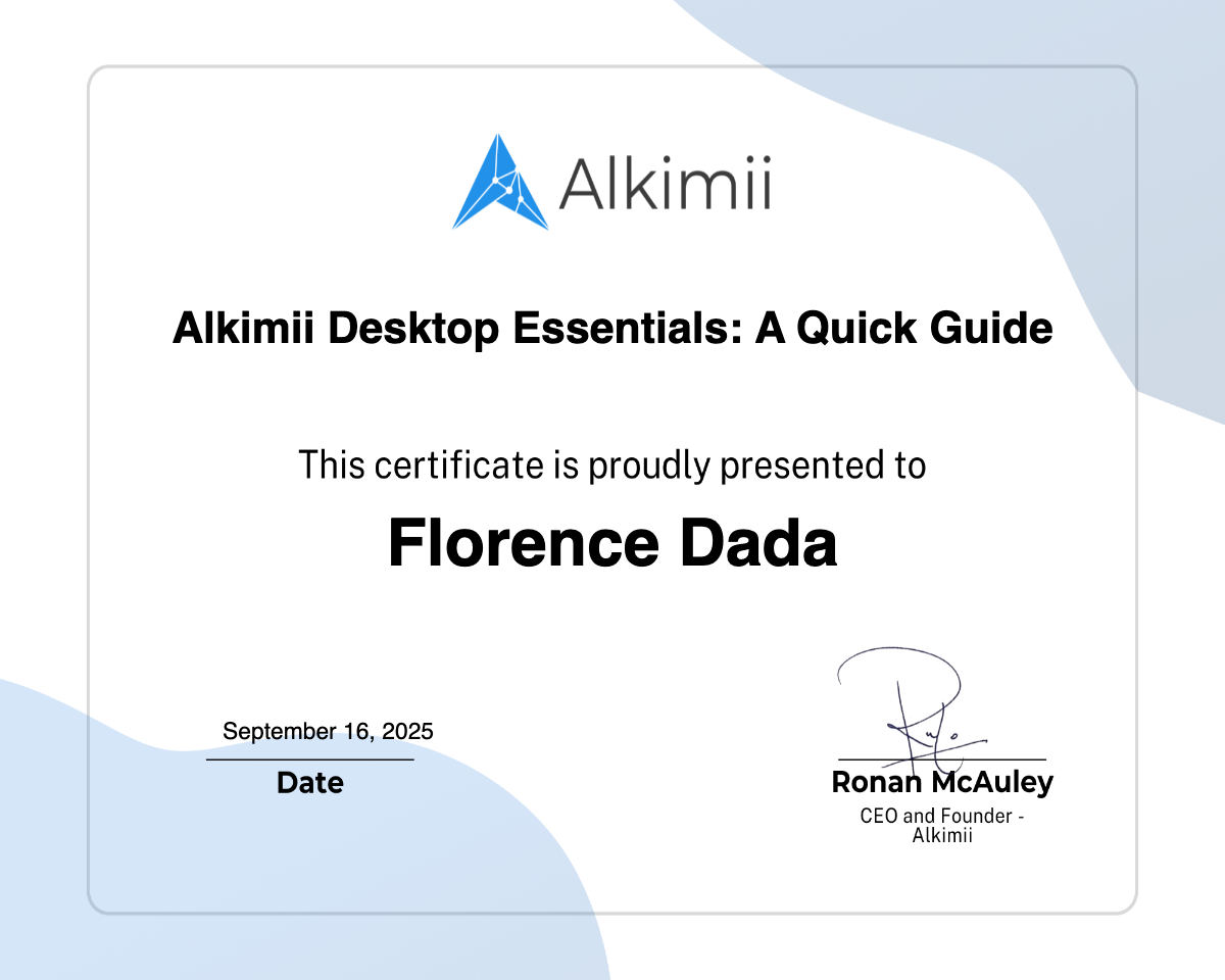 Alkimii Desktop Essentials: A Quick Guide Certificate