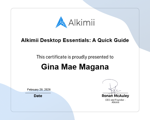 Alkimii Desktop Essentials: A Quick Guide Certificate