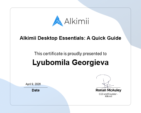 Alkimii Desktop Essentials: A Quick Guide Certificate