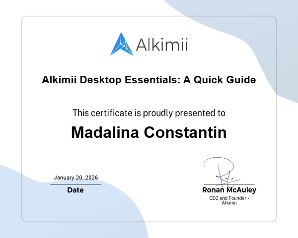 Alkimii Desktop Essentials: A Quick Guide Certificate