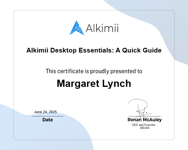 Alkimii Desktop Essentials: A Quick Guide Certificate
