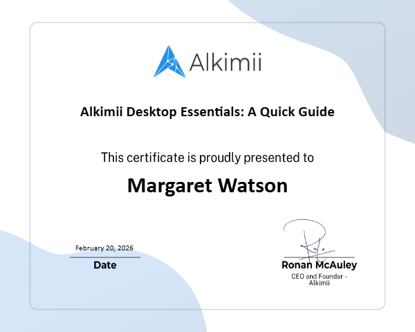 Alkimii Desktop Essentials: A Quick Guide Certificate