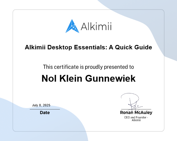 Alkimii Desktop Essentials: A Quick Guide Certificate