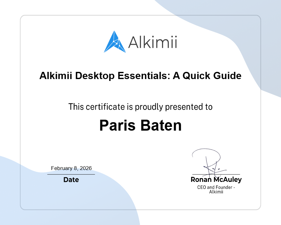 Alkimii Desktop Essentials: A Quick Guide Certificate