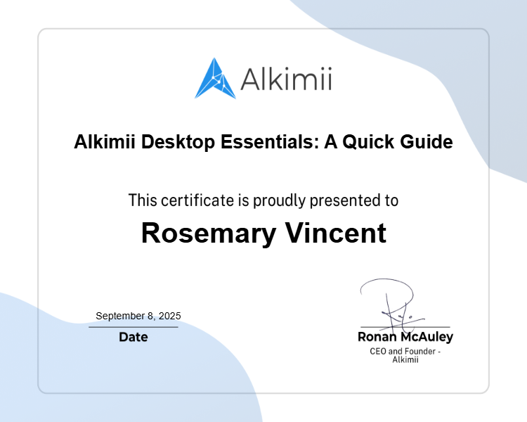 Alkimii Desktop Essentials: A Quick Guide Certificate