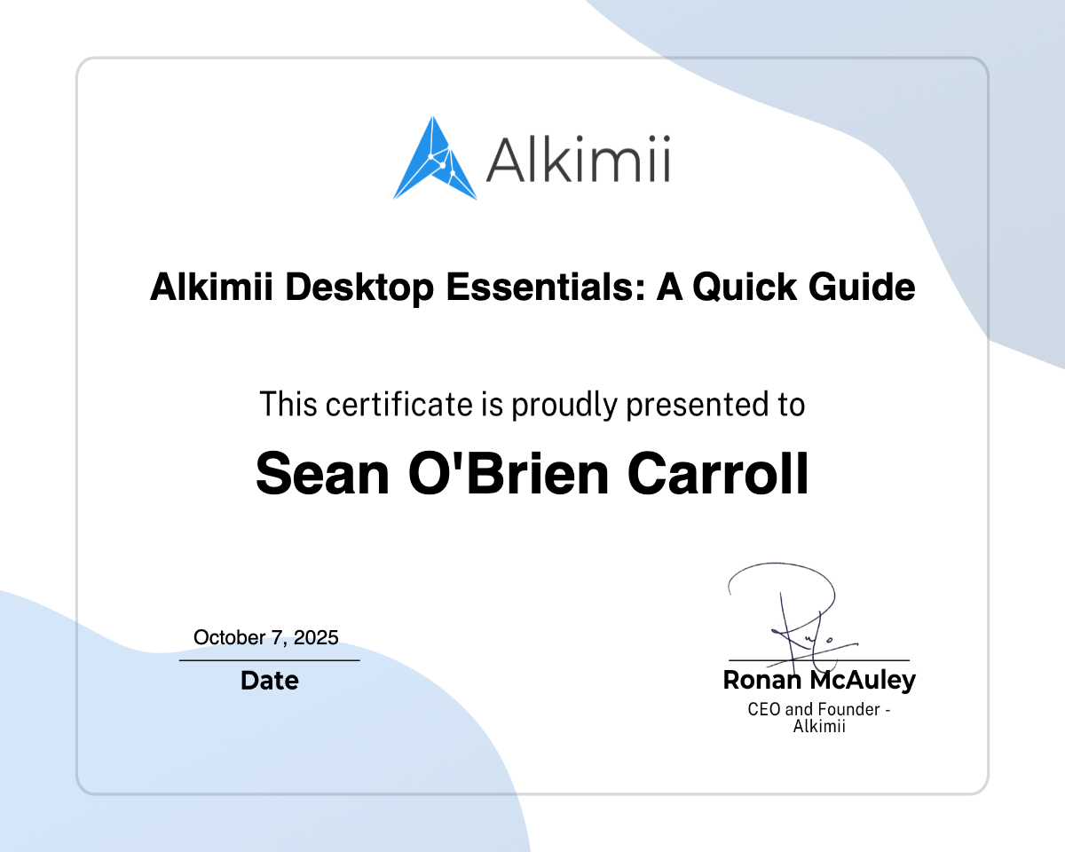 Alkimii Desktop Essentials: A Quick Guide Certificate