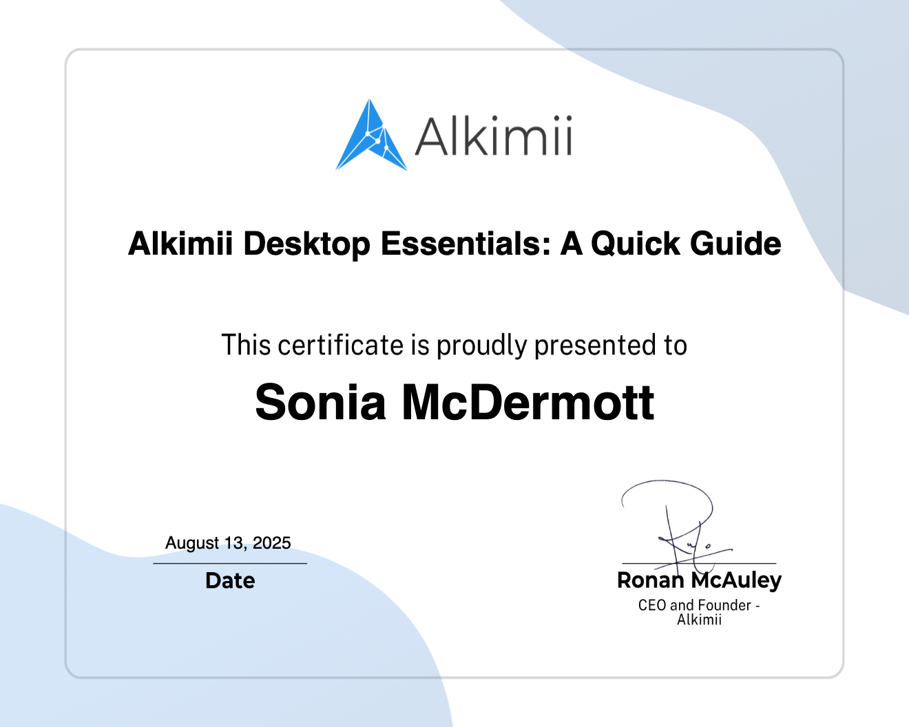 Alkimii Desktop Essentials: A Quick Guide Certificate
