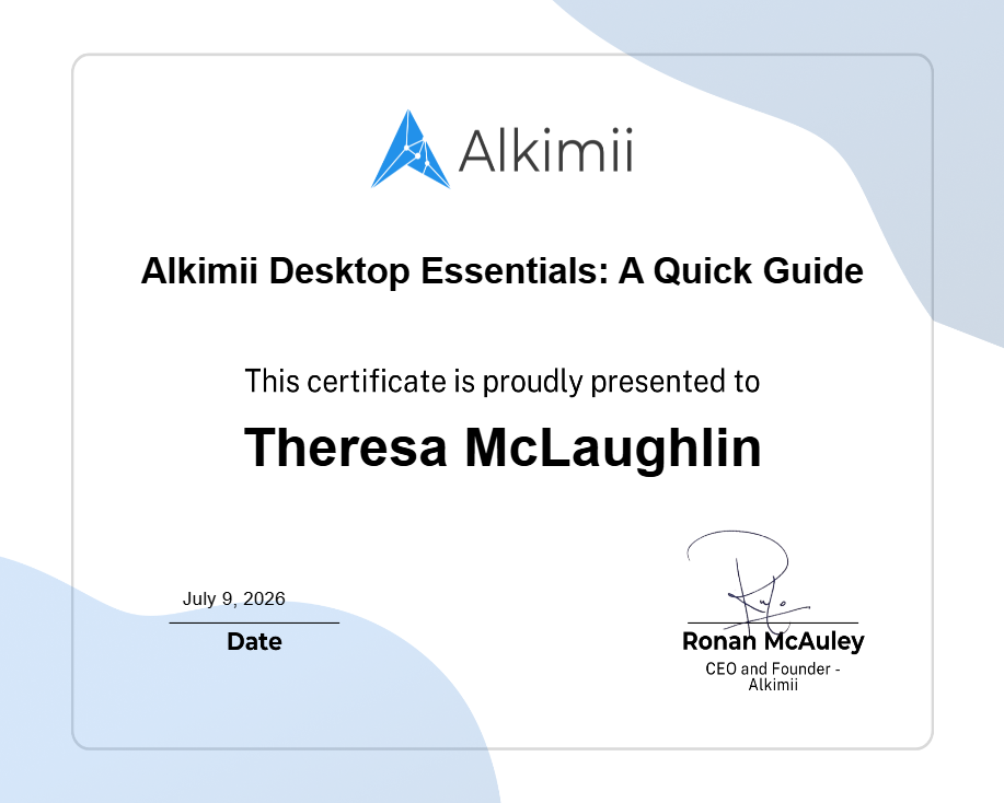 Alkimii Desktop Essentials: A Quick Guide Certificate