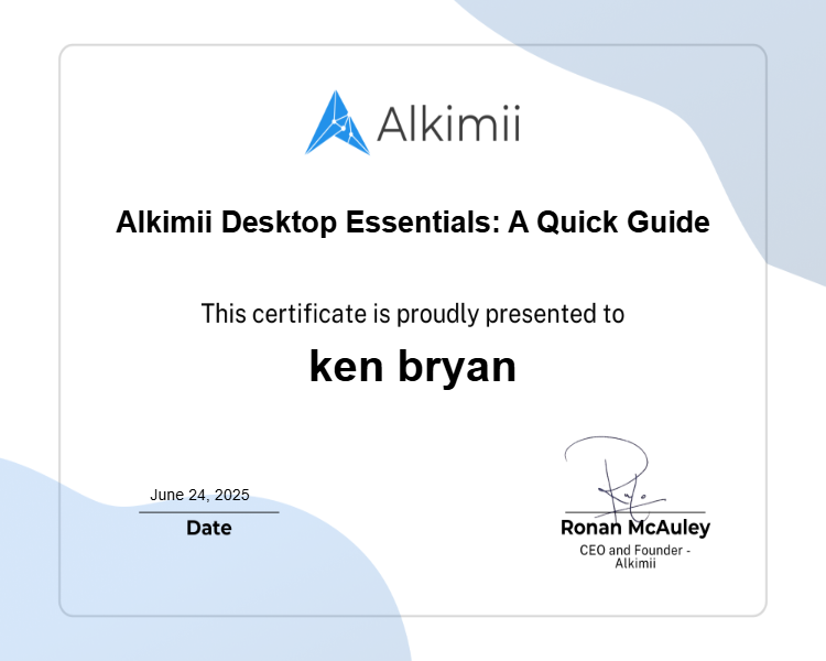 Alkimii Desktop Essentials: A Quick Guide Certificate