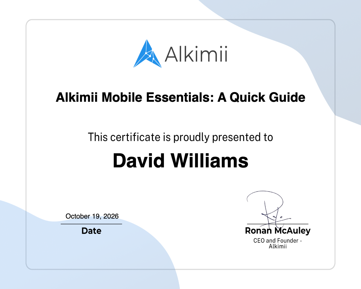 Alkimii Mobile Essentials: A Quick Guide Certificate