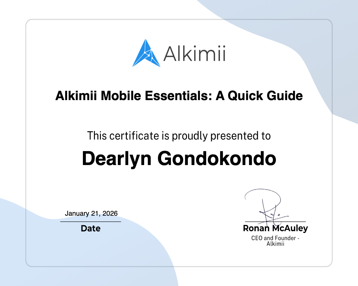 Alkimii Mobile Essentials: A Quick Guide Certificate