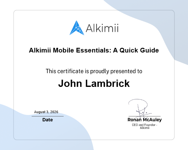 Alkimii Mobile Essentials: A Quick Guide Certificate