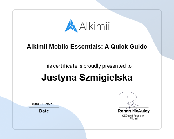 Alkimii Mobile Essentials: A Quick Guide Certificate