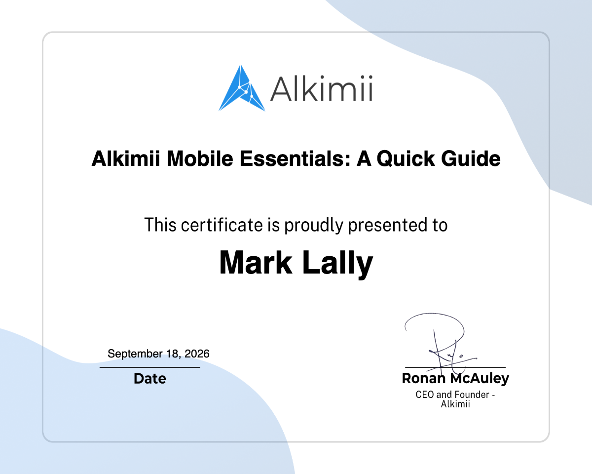 Alkimii Mobile Essentials: A Quick Guide Certificate