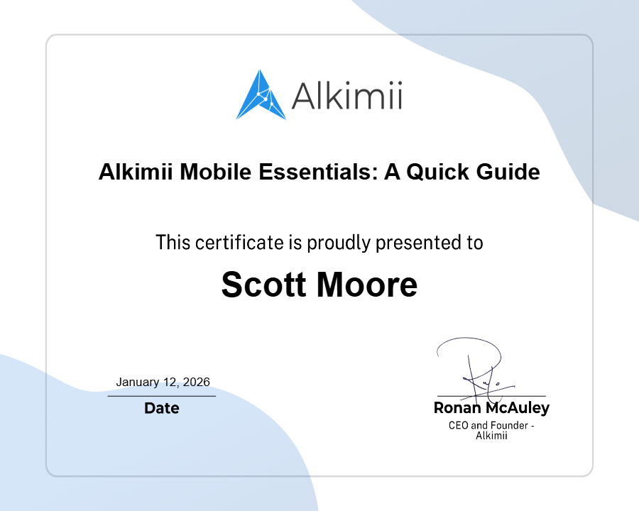 Alkimii Mobile Essentials: A Quick Guide Certificate