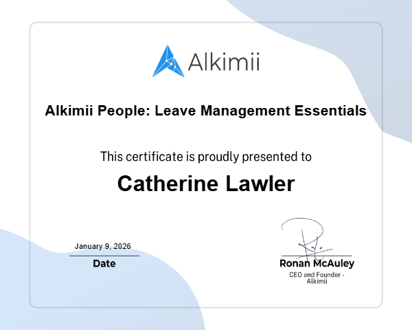 Alkimii People: Leave Management Essentials Certificate
