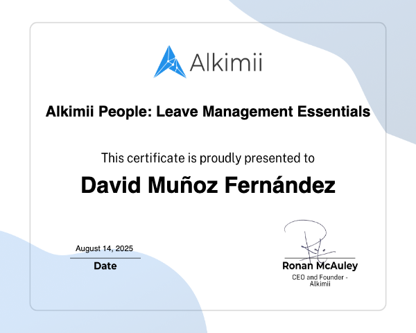 Alkimii People: Leave Management Essentials Certificate
