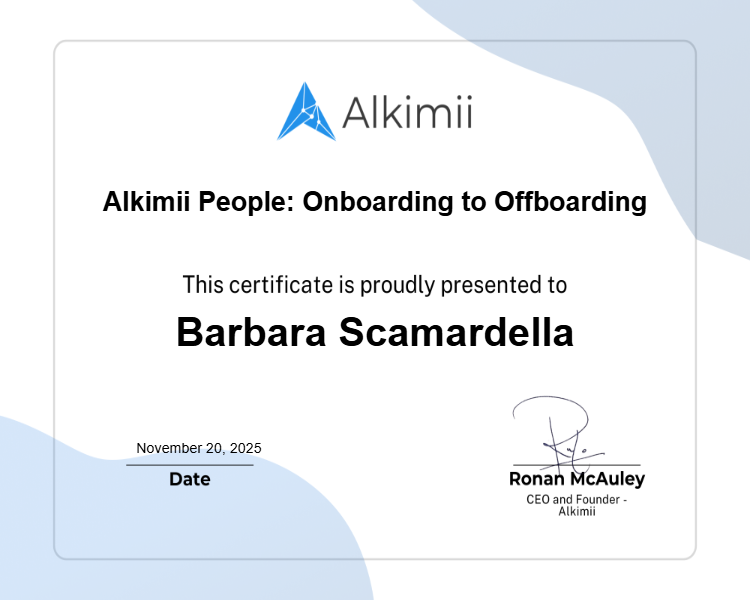 Alkimii People: Onboarding to Offboarding Certificate
