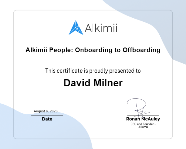 Alkimii People: Onboarding to Offboarding Certificate
