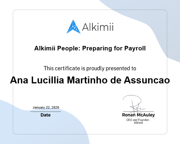 Alkimii People: Preparing for Payroll Certificate