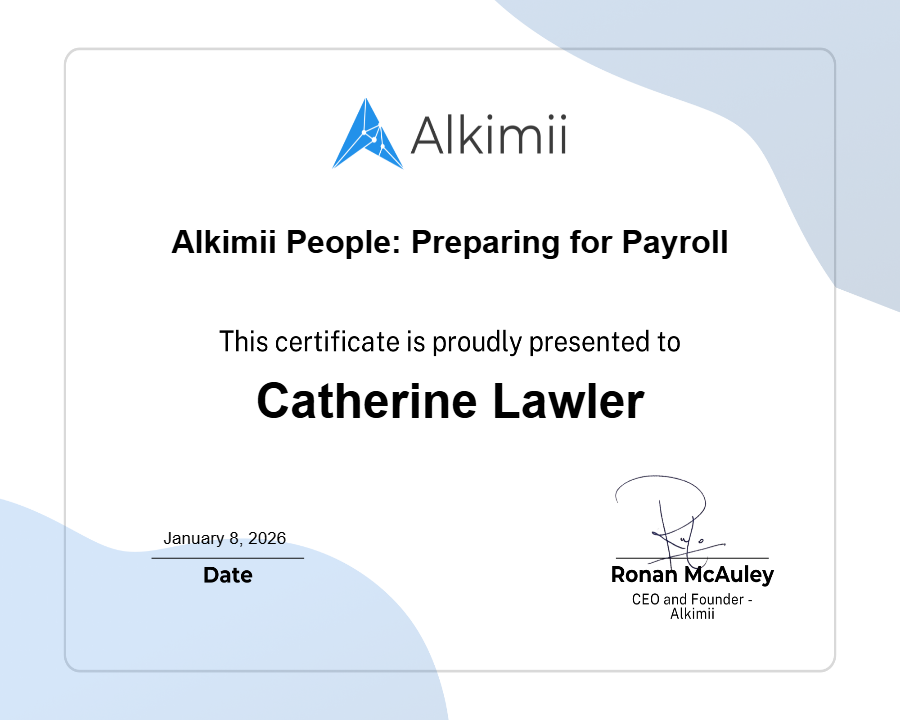 Alkimii People: Preparing for Payroll Certificate