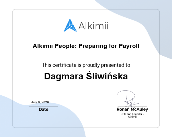 Alkimii People: Preparing for Payroll Certificate