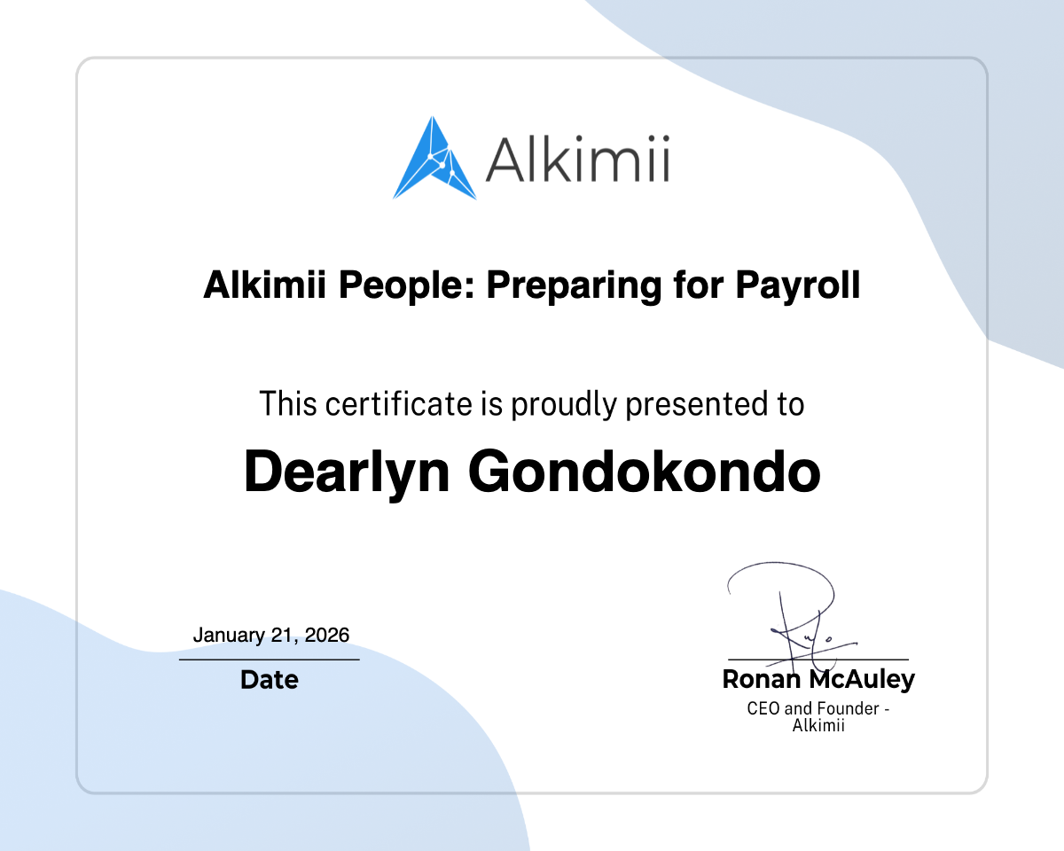 Alkimii People: Preparing for Payroll Certificate