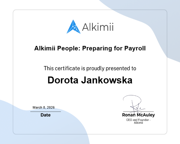 Alkimii People: Preparing for Payroll Certificate