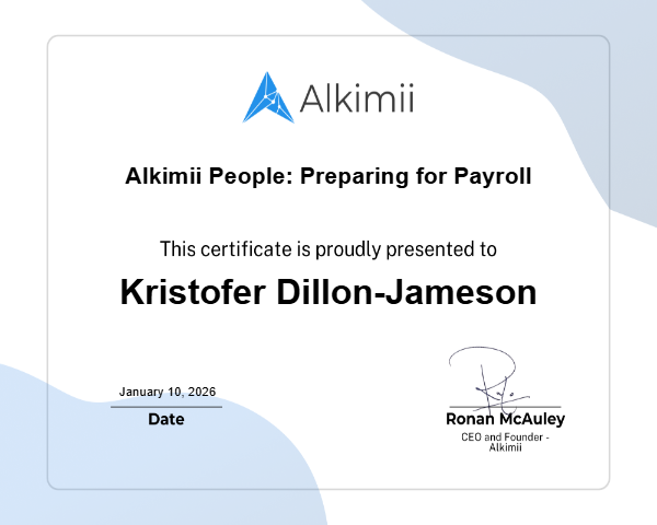 Alkimii People: Preparing for Payroll Certificate