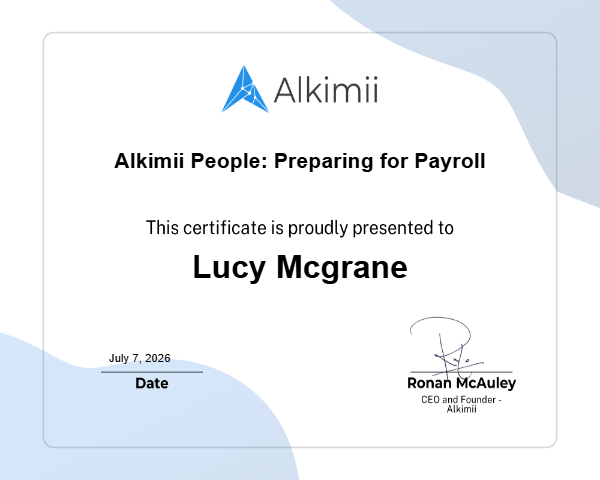 Alkimii People: Preparing for Payroll Certificate