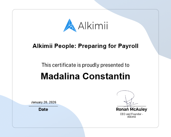 Alkimii People: Preparing for Payroll Certificate