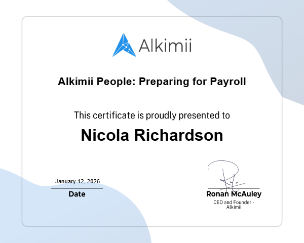 Alkimii People: Preparing for Payroll Certificate