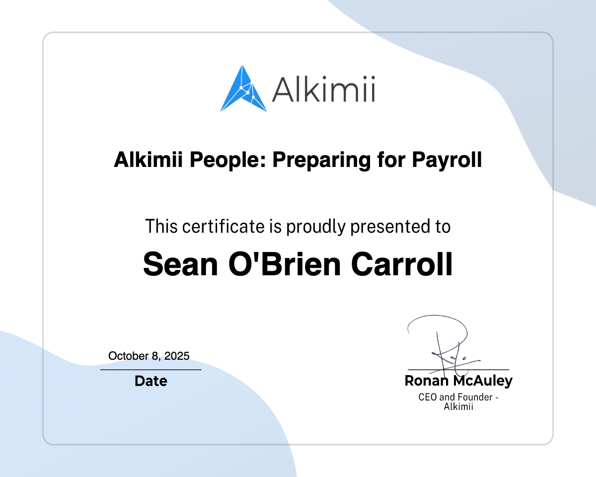 Alkimii People: Preparing for Payroll Certificate