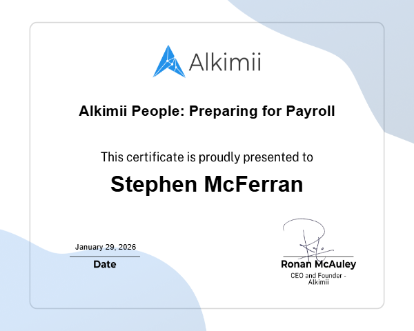 Alkimii People: Preparing for Payroll Certificate