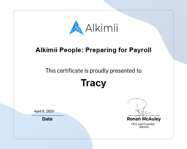 Alkimii People: Preparing for Payroll Certificate