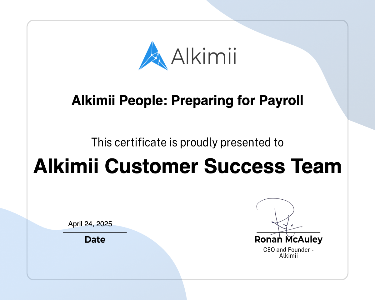 Alkimii People: Preparing for Payroll Certificate