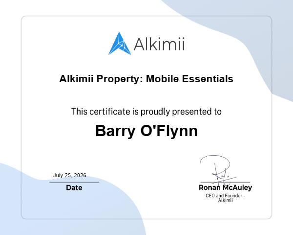 Alkimii Property: Mobile Essentials  Certificate