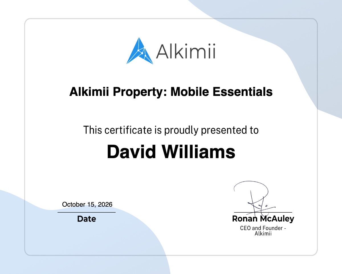 Alkimii Property: Mobile Essentials  Certificate
