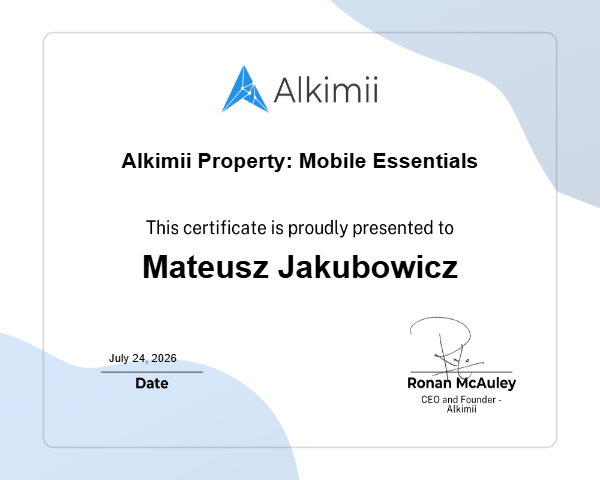 Alkimii Property: Mobile Essentials  Certificate