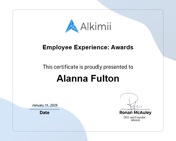 Employee Experience: Awards Certificate