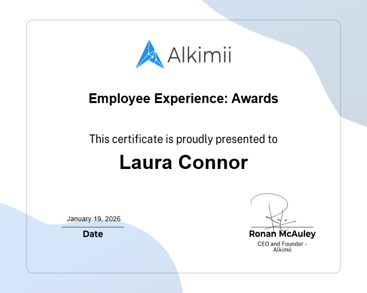 Employee Experience: Awards Certificate