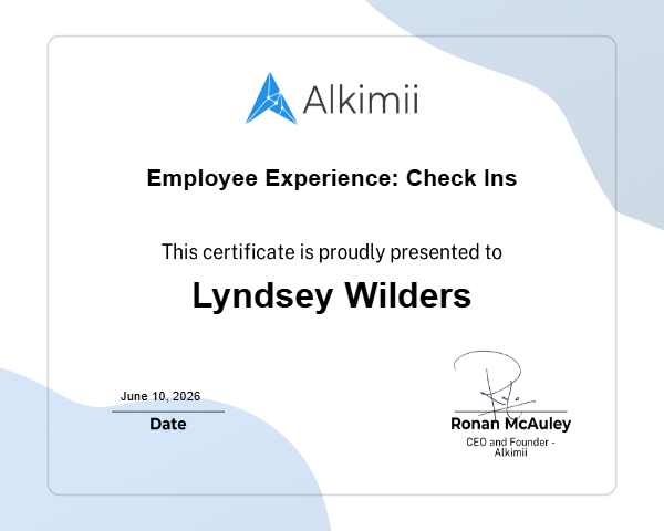 Employee Experience: Check Ins Certificate
