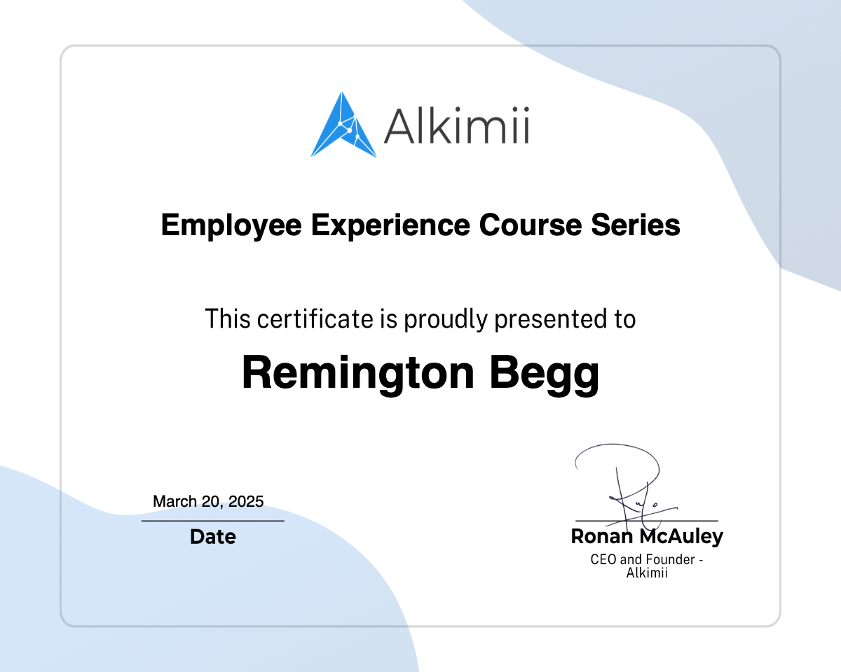 Employee Experience Course Series Certificate