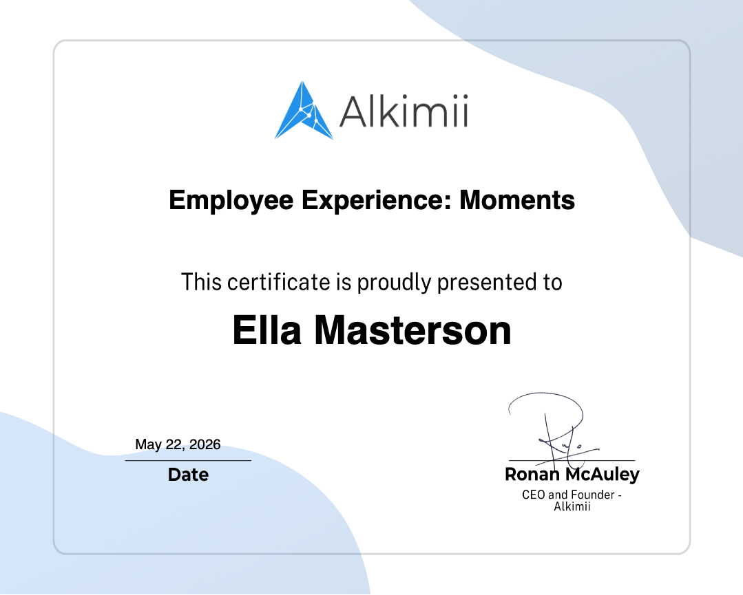Employee Experience: Moments Certificate