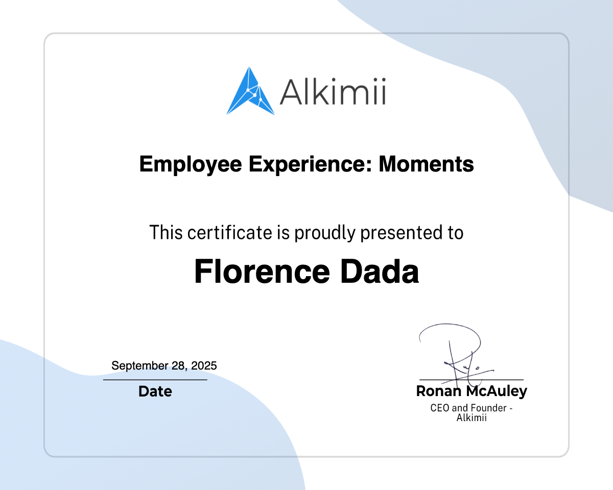 Employee Experience: Moments Certificate