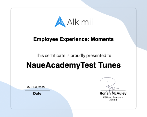 Employee Experience: Moments Certificate