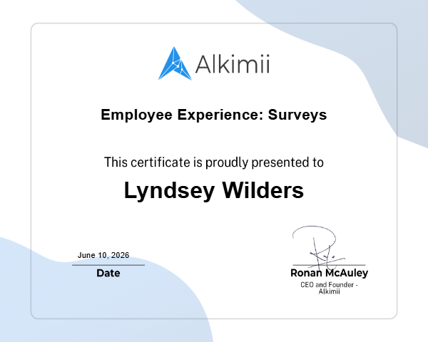 Employee Experience: Surveys Certificate