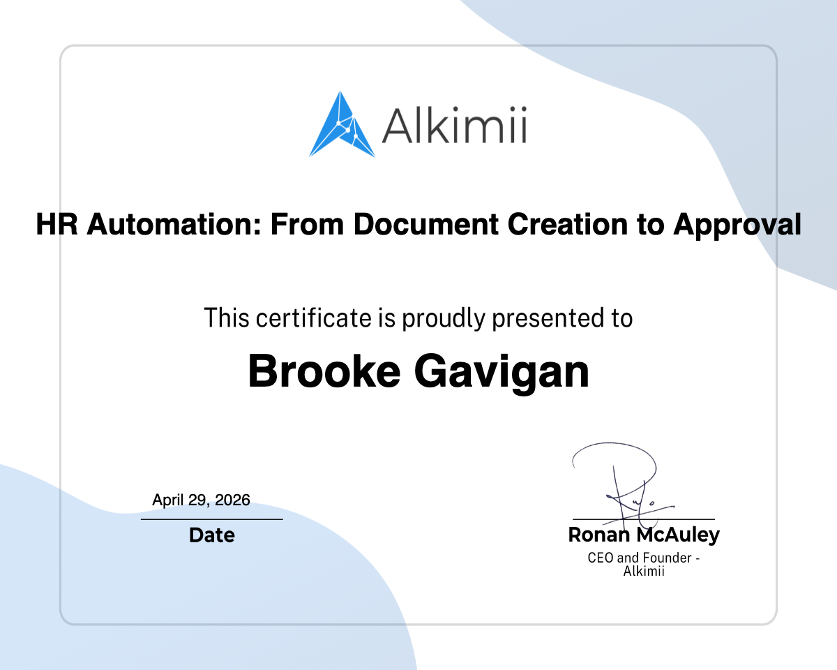 HR Automation: From Document Creation to Approval Certificate
